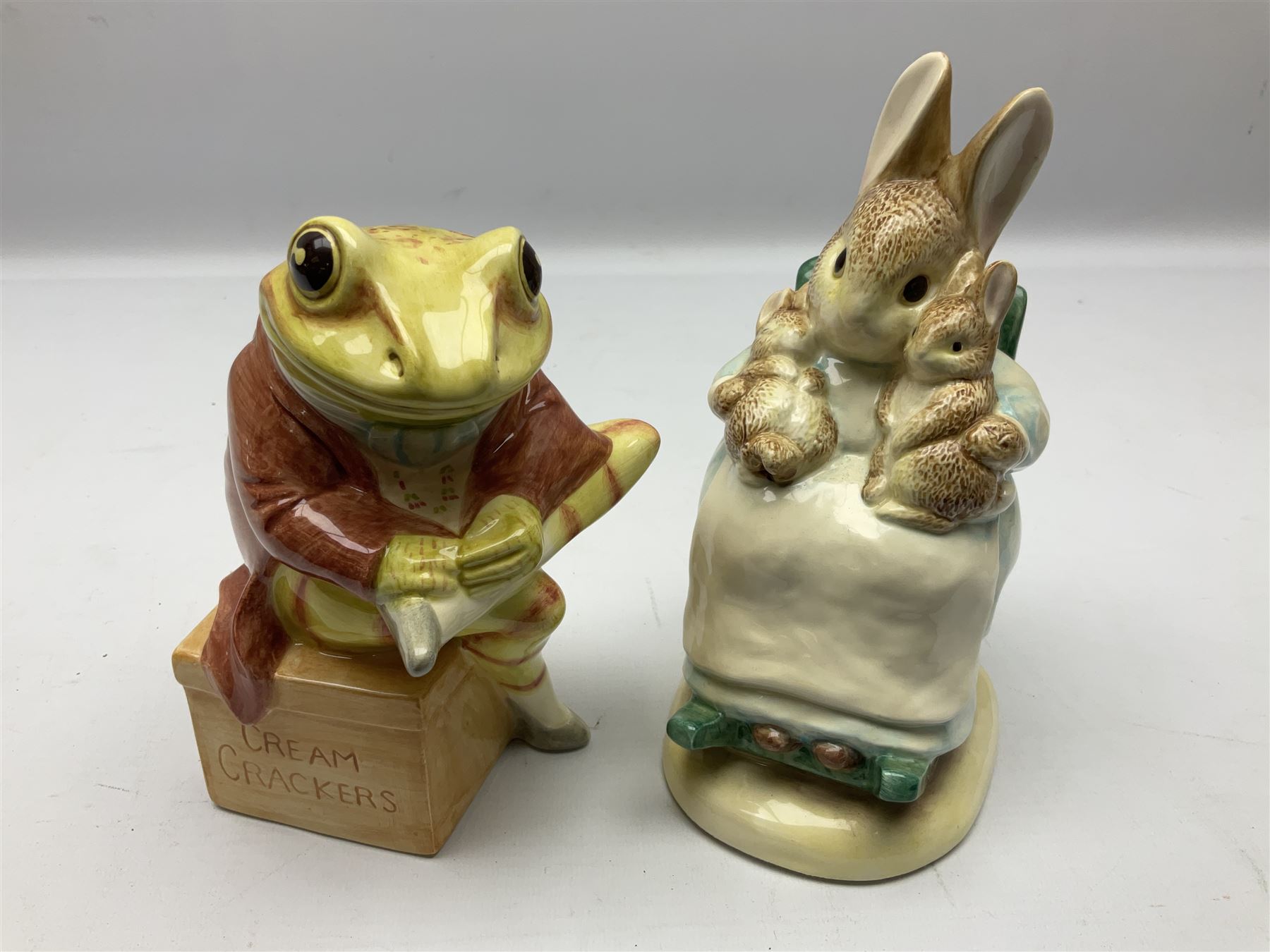 Nine Border Fine Arts and Enesco Beatrix Potter money boxes, to include Peter Rabbit, Benjamin Bunny, Mrs Tiggy-winkle, jemima puddle duck etc  
