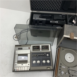 Trinicon Sony Video camera, HVC-4000P,  Sony video camera selector model HVS-2000P, Tandberg Radiofabrikk tape recorder,  Technics model RS 640 USD, Sony Video 8 Pro CCD-V100E cased, another model CCD-V200E, Vivanco Audio/ Video Processor VCR 3044, Ampex 456 tapes etc 