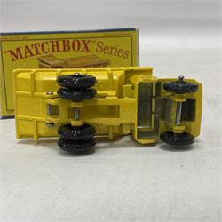 Lesney - three die-cast Matchbox series models comprising no.6 Quarry Truck in yellow, Moko Lesney no.28 Bedford S Compressor Truck in yellow, and no.42 Bedford CA Evening News Truck no.42; in original boxes (3) 
