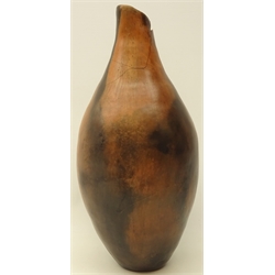  Burnished earthenware smoke fired vase, in the style of Gabriele Koch, unsigned, H40cm    