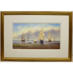  Kenneth W Burton (British 1946-): 'The Battle of Trafalgar 1805', watercolour signed and titled 20cm x 38cm 
Provenance: from the 'Maritime Collection', certificate verso  