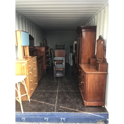 Container Auction. Entire container contents as per photographs, to include: Victorian wardrobe, Victorian chest, Organ, sideboard, tables, pine table and benches, washer, fridge and much more. Location: Scarborough Business Park YO11 3TX Viewing: Strictly by appointment call 01723 507111. Please note: all contents must be removed by Friday 9th October 2020, items not collected by this time will be disposed of or resold on behalf of David Duggleby Ltd. This does not include the container.