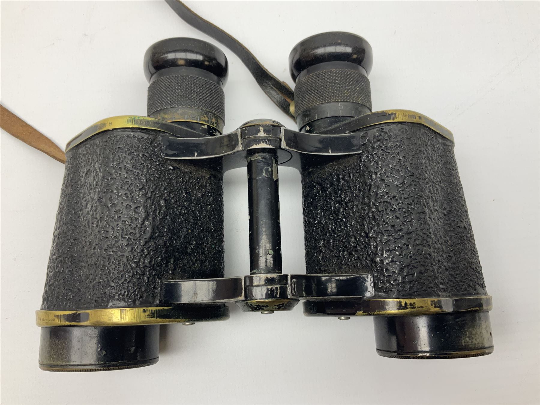 WW2 Air Ministry pair of 6x binoculars by Watson-Baker Co. Ltd, model no. G.E./293, dated 1943, serial no.8568, in similarly marked calf leather carrying case
