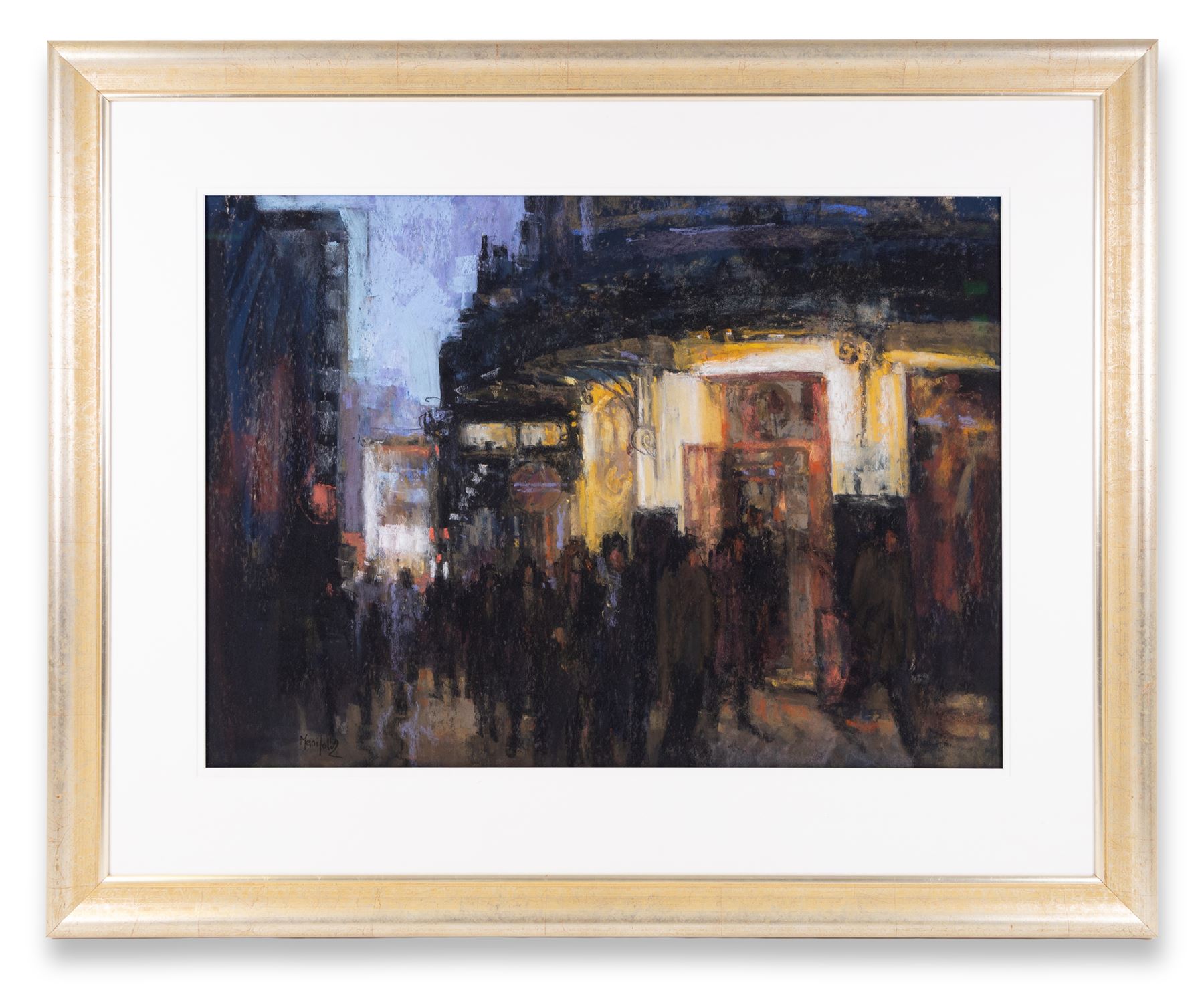 Debra Manifold PS RI (British 1961-2002): 'The Gielgud Theatre Shaftesbury Avenue', mixed media pastel signed, titled verso 52cm x 72cm