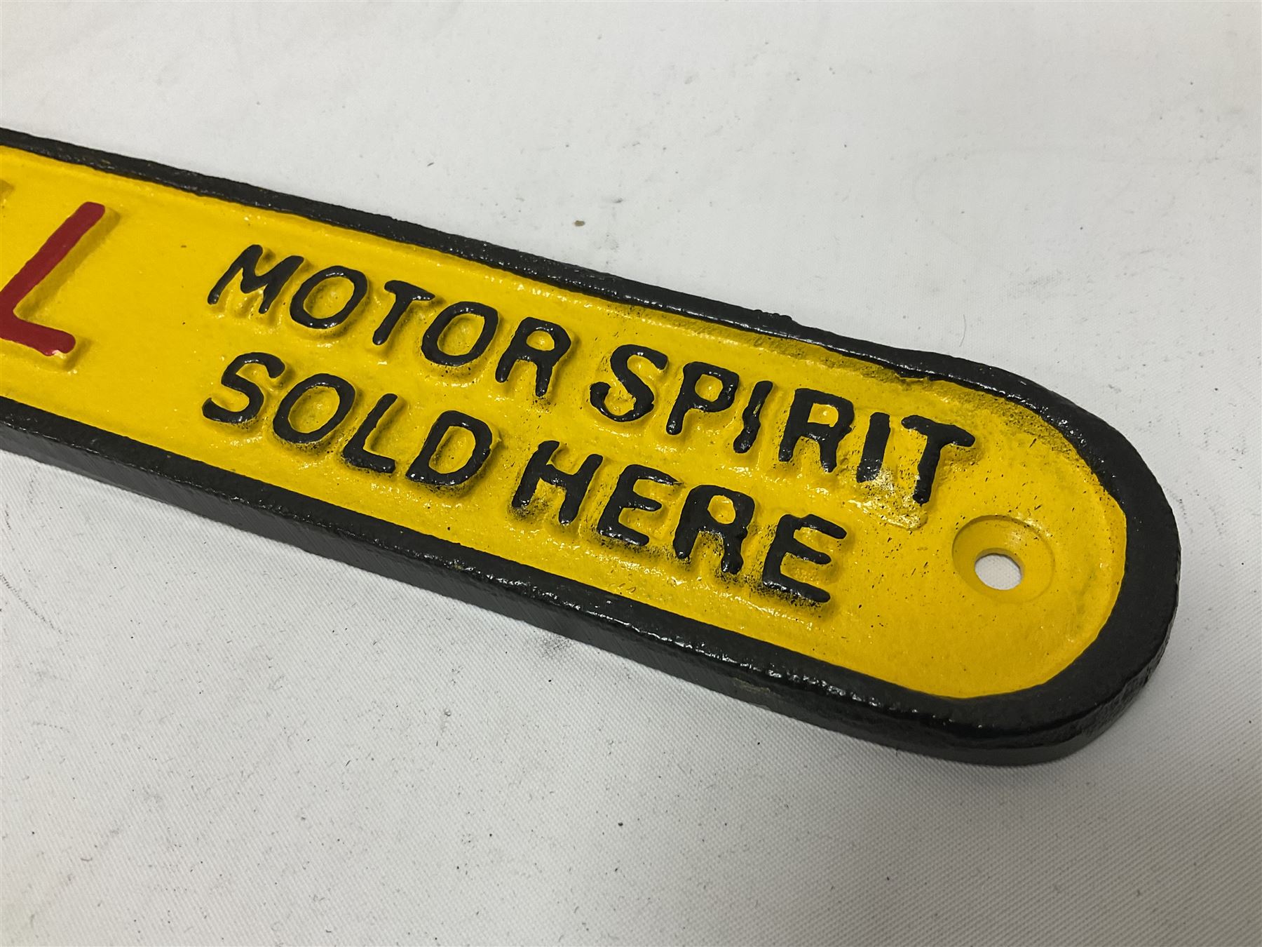 Cast iron reproduction Shell Motor Spirit sign L27cm