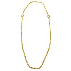 Gold wheat link necklace with spring loaded barrel clasp and matching gold bracelet, both hallmarked 9ct, approx. 16.6gm
