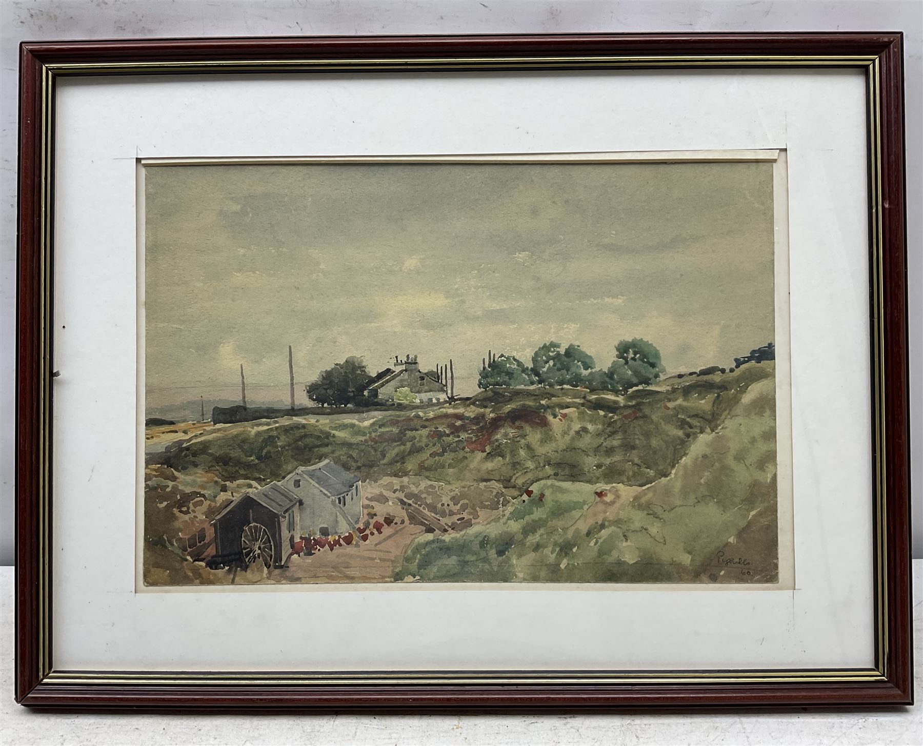 Joseph Pighills (British 1902-1984): The Chicken Farm, watercolour signed 25cm x 37cm