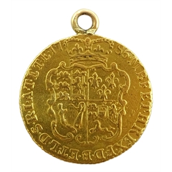  George III gold guinea 1785 with soldered pendant mount  
