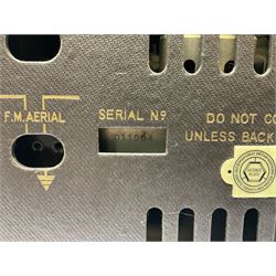 1955 Pye Fenman II valve radio in walnut veneered case, W58cm, together with a 1950s McMichael Type 854 valve radio with Bakelite knobs, W47cm H39cm D24cm, and 1957 Ekco Type A320 radio in dark walnut veneered case (3)