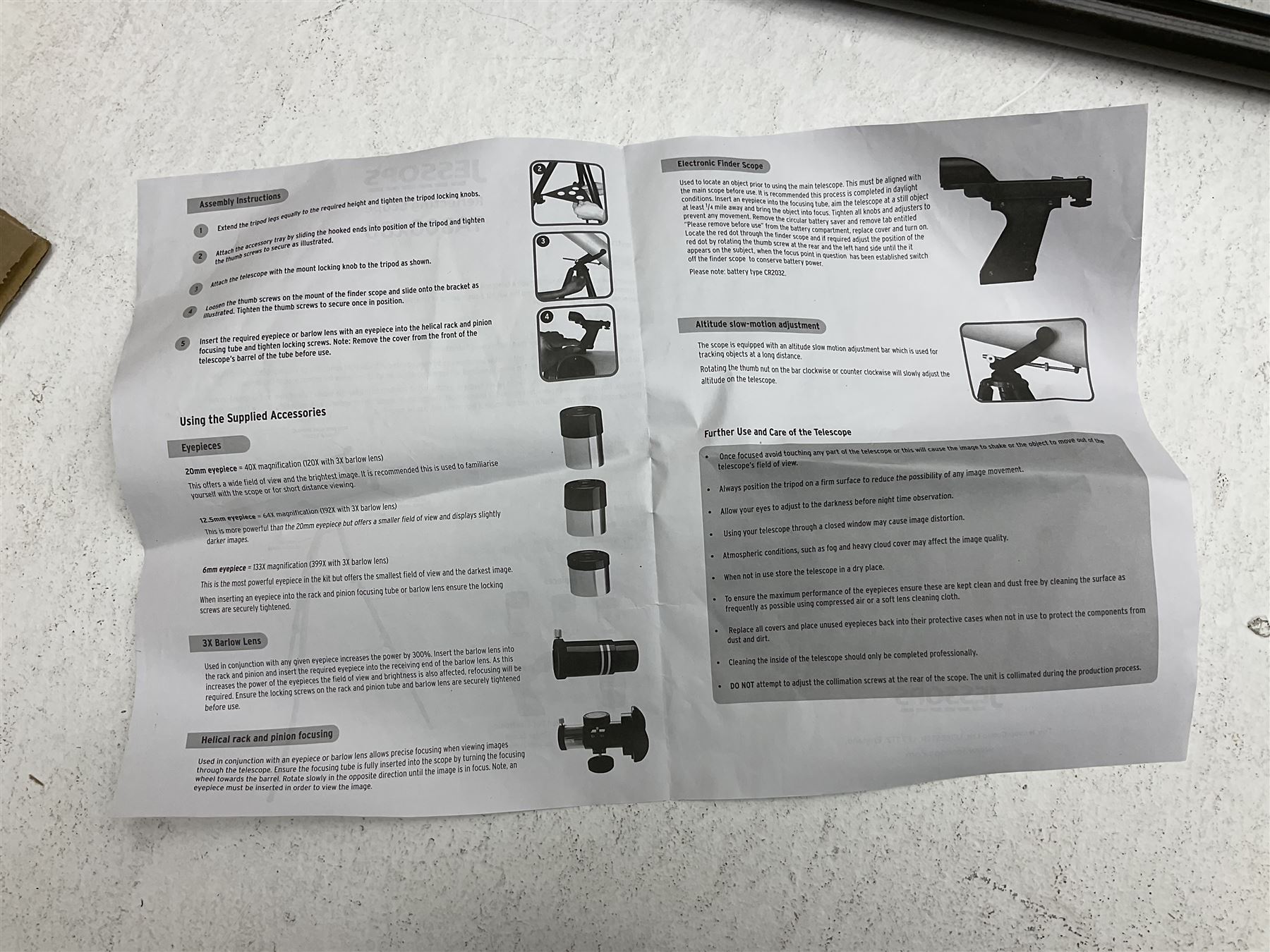 Jessops TA800-80 reflector telescope in box