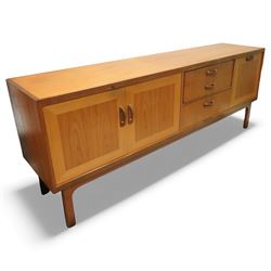 G-Plan - 'Sierra' teak sideboard, rectangular top above a configuration of two cupboard do...