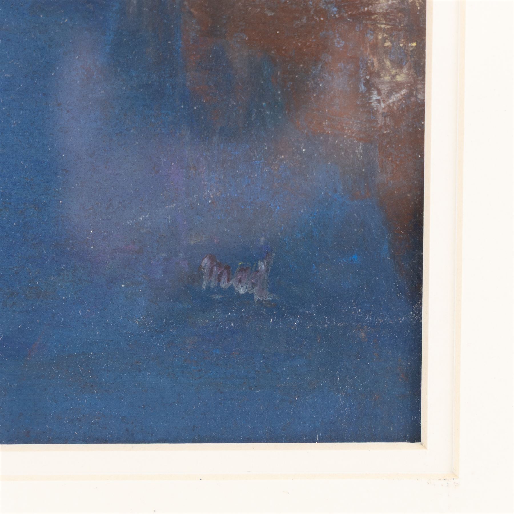 Madeleine Eyland (Belgian/British 1930-2021): 'Sea Link', pastel signed 37cm x 26cm 
Provenance: artist's studio collection; exh. Royal Academy Summer Exhibition 2003, label verso. Marie-Madeleine Eyland (neé Legrain) was born in 1930 at Floriffoux, Belgium; she lived most of her life in Scarborough working as a nurse and an artist.