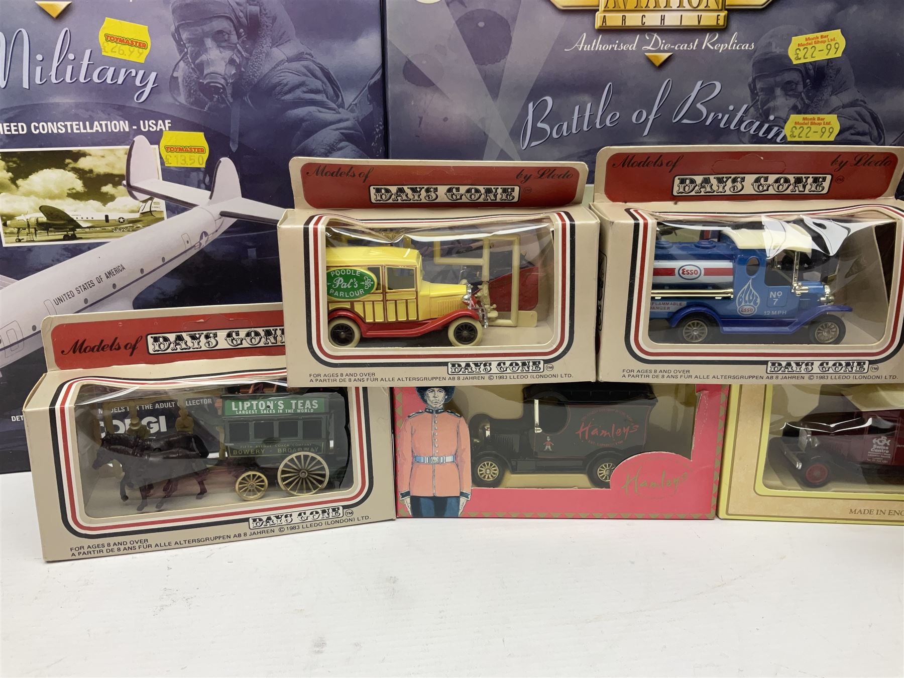 Corgi/Lledo - small collection of modern die-cast vehicles to include Corgi Aviation Archive 1:144 scale aircrafts 47111, 47301 and 47506; Lledo The RFC/RAC Anniversary Collection; quantity of Lledo Days Gone and Corgi models boxed and loose etc 