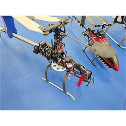 Four RC radio controlled helicopter models