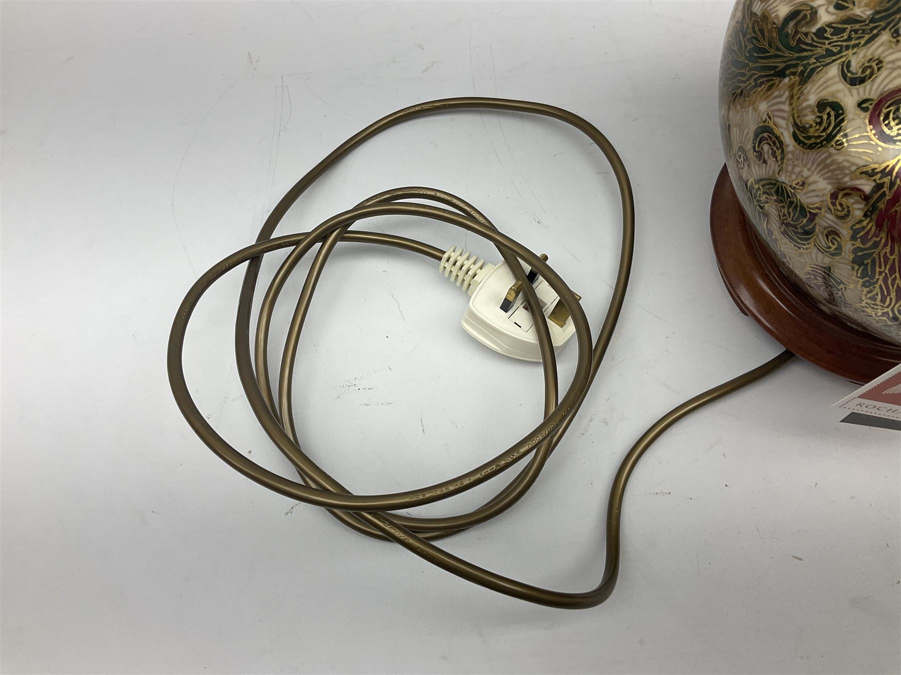 Rochamp Kashmir Kutani table lamp, with cream shade, excluding shade H32cm