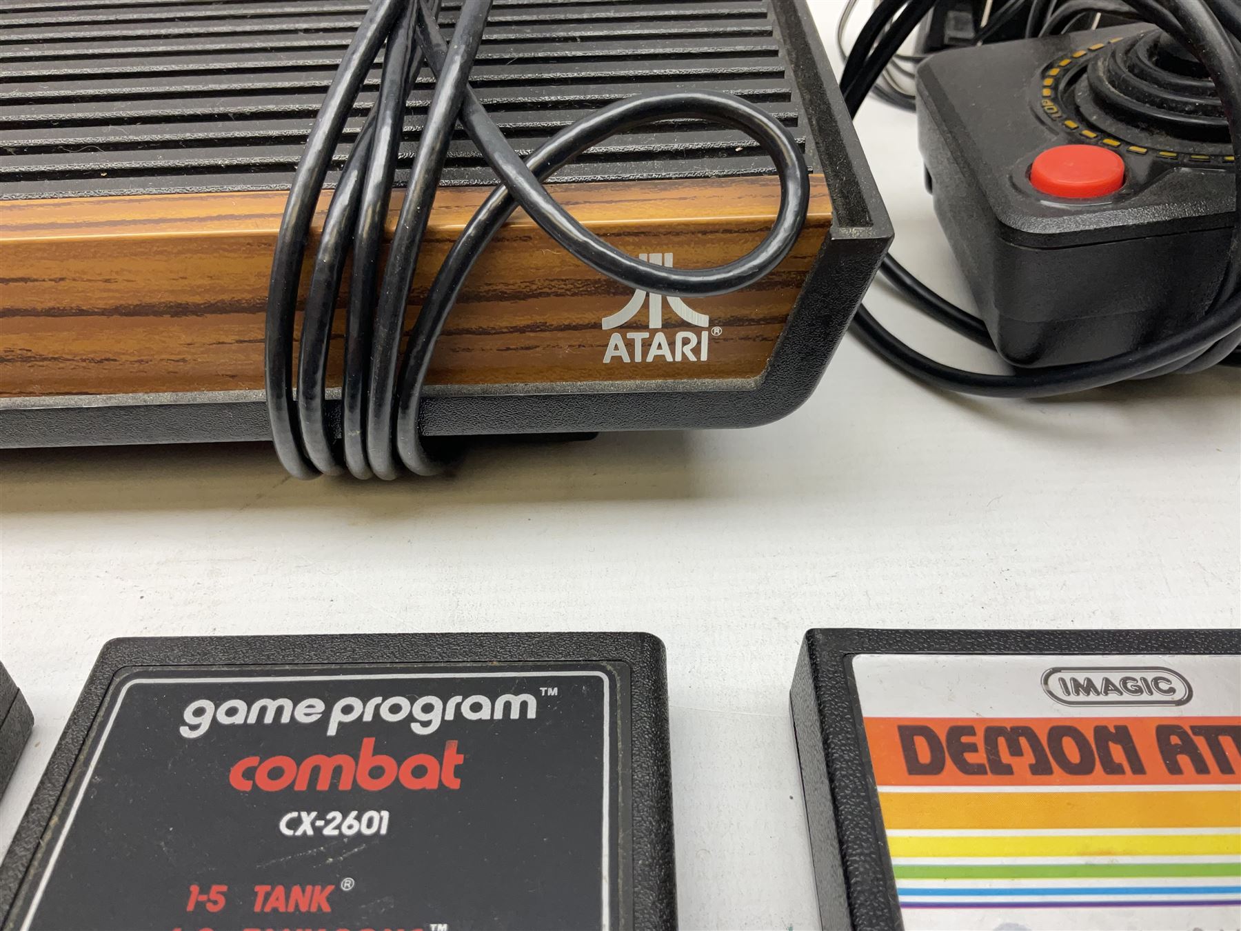 Atari Video Computer System Video Game Console, with UK Power Adaptor, pair of joysticks, four cartridge games etc