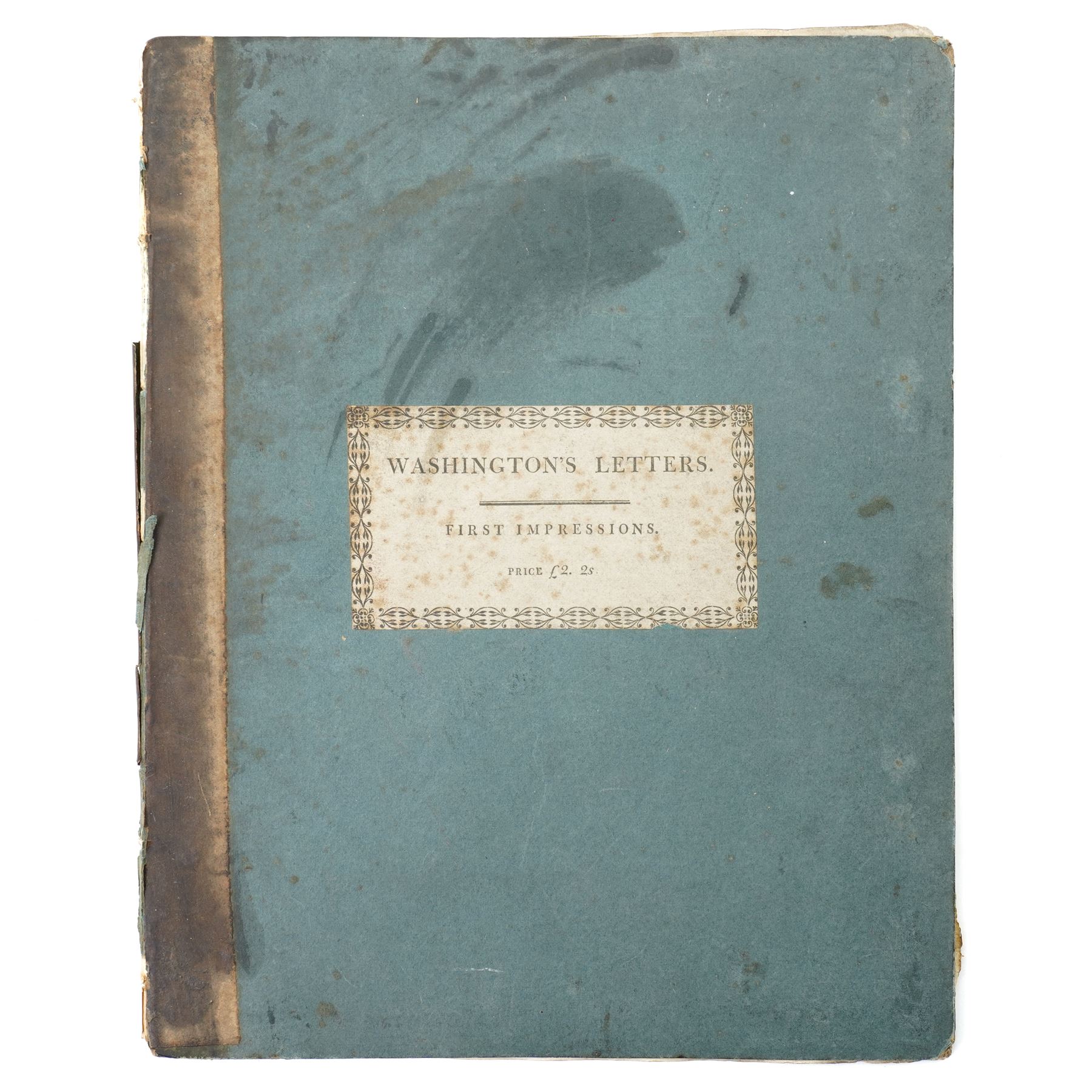 ‘Washington’s Letters’ – A volume containing facsimiles of President George Washington’s letters to Sir John Sinclair Bart M.P. published in London 1800, original boards and with the book plate of Sir William Strickland 6th Baronet of Boynton. Sir William Strickland d1834 was a keen naturalist with an interest in agriculture.
In 1795 he travelled to America where he met Thomas Jefferson, the 3rd President.(d 1826)
He published a survey on American agricultural methods, land prices and wages etc ‘Journal of a Tour of the United States of America 1794-1795’.
He evidently had an interest in coins and may have been in Philadelphia when America's first coinage was struck as he brought early examples home with him.
In 1819 his daughter Priscilla married Charles Winn d1874  the owner of the Nostell Priory estate.
Their descendent Roland Winn, 4th Baron St Oswald d 1984 sold 30 of the American coins at Christie’s in 1964 and in 2015 a flowing hair dollar was sold as part of the D Brent Pogue collection for almost five million dollars
