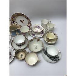 A group of assorted mostly 19th century tea wares, to include Sunderland lustre and Staffordshire examples, etc. 