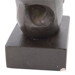 Bronzed 'Wedding Rings' sculpture after Jan Martel, H35cm