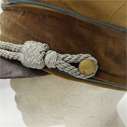 WW2 German Political Leaders brown cloth visor cap with metal insignia; labelled K. Hartel Weiden