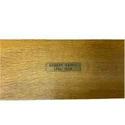 19th century brass pantograph by Robert Banks 441 Strand London, in an oak case, L56cm, W12cm