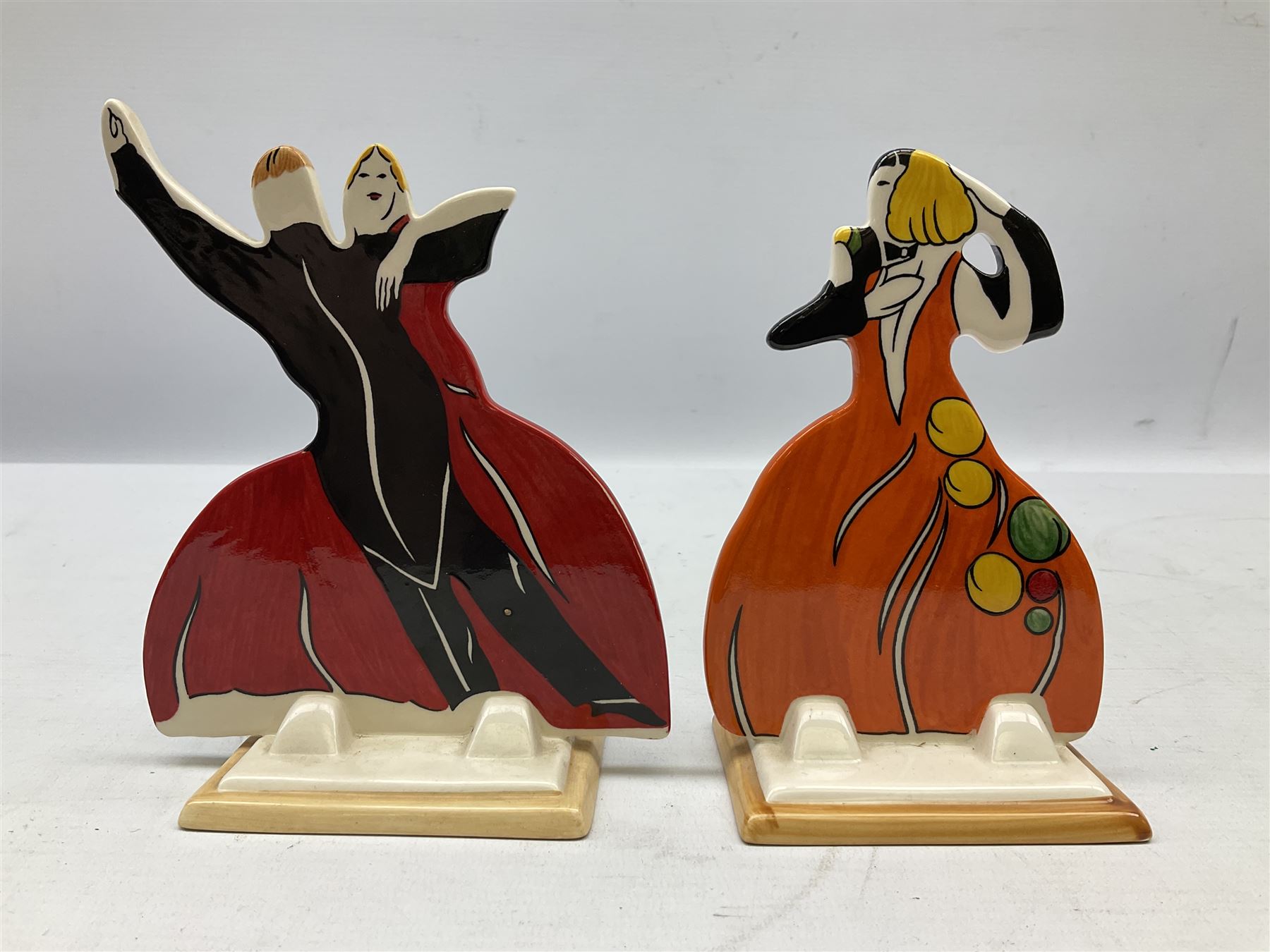 Wedgwood Bizarre Clarice Cliff Age of Jazz Dancers shape 432 and 433