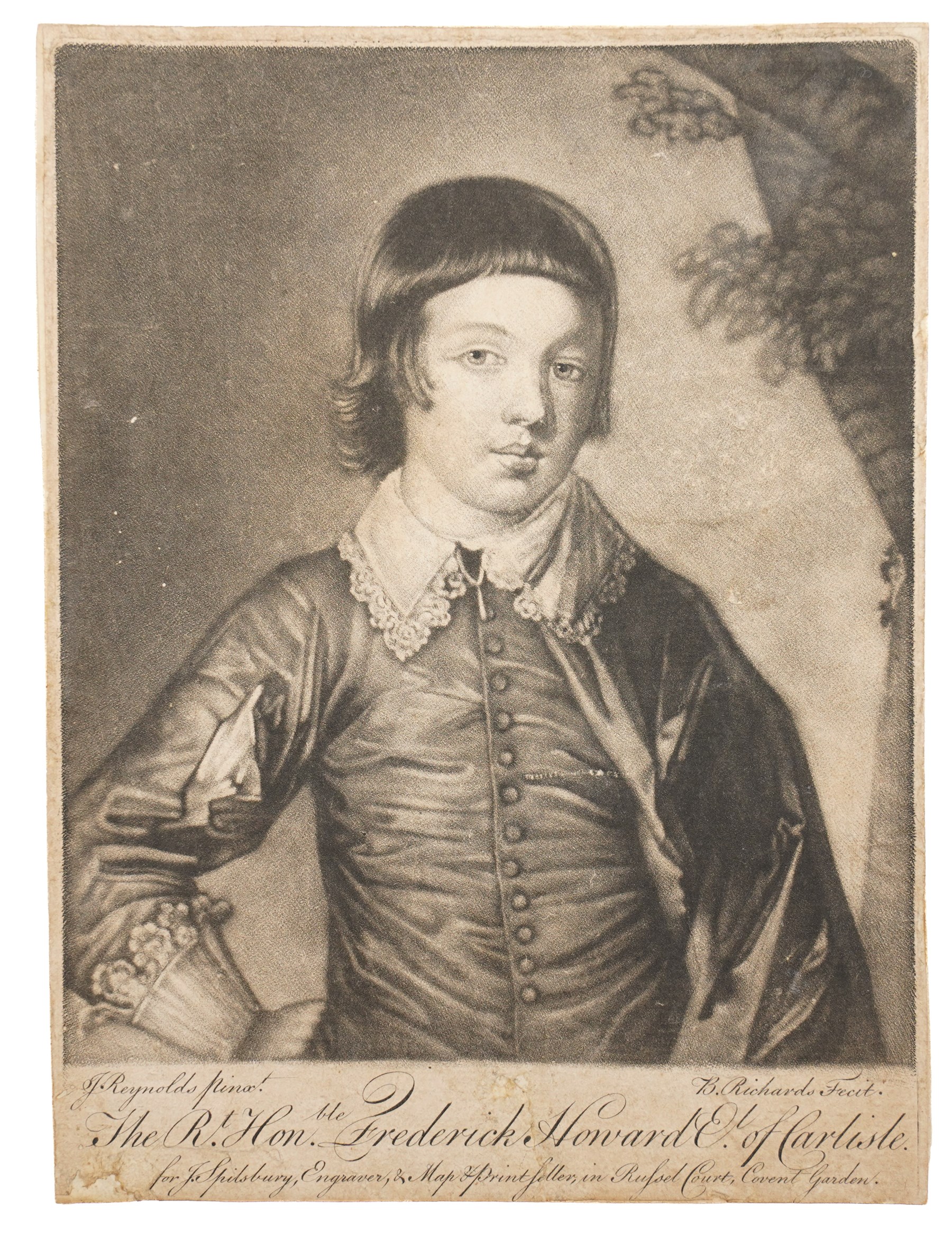 Jonathan Spilsbury (British 1748-1825) after Joshua Reynolds (British 1723-1792): 'The Rt Hon Frederick Howard of Carlisle'; Samuel Freedman (British 1773-1857): 'Baptist Noel - Eare of Gainsborough'; Guillaume Philippe Benoist (French 1725-1770): 'The Earl of Leicester - 1588'; Ignace Fougeron (British late 18th century) after Hans Holbein the Younger (German 1497-1543): 'Edward VI', four portrait engravings max 15.5cm x 11.5cm (4) (unframed)