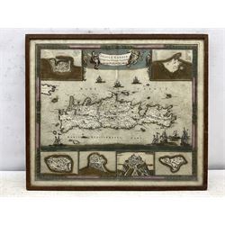 Frederik de Wit (Dutch 1629-1706): 'Insula Candia Ejusque Fortificatio' - Crete, 17th century engraved map with later hand-colour 46cm x 55cm