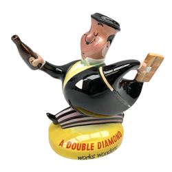 Beswick 'Double Diamond Works Wonders' advertising decanter in the form of a business man with briefcase and bottle, with impressed and printed marks beneath
