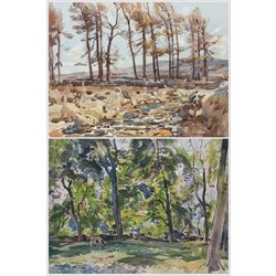 Frederick (Fred) Lawson (British 1888-1968): Autumn Trees and Forest, two watercolours sig...