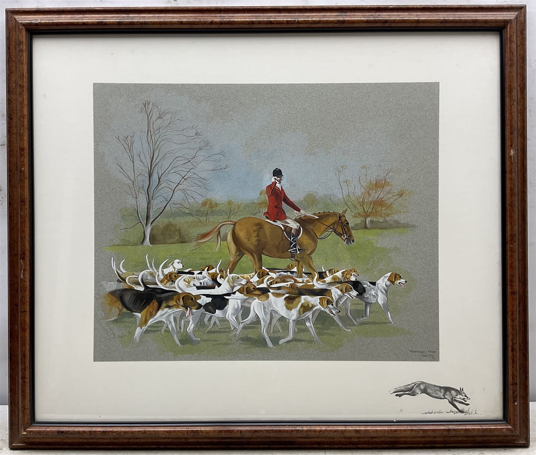 Chris Mills (British 20th century): 'Bramham Moor' Hunt, watercolour signed titled and dated '90, 35cm x 43cm