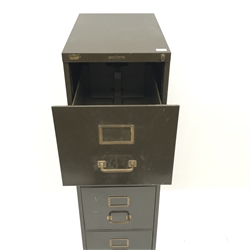  Mid century metal filing cabinet, four drawers, W40cm, H133cm, D63cm  