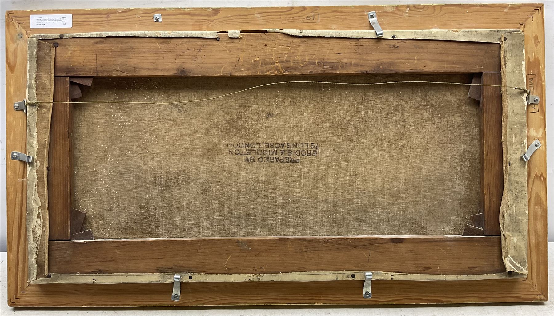 Manner of Claude T Stanfield Moore (British 1853-1901): Busy Shipping scene Pool of London, oil on canvas unsigned 27cm x 58cm 