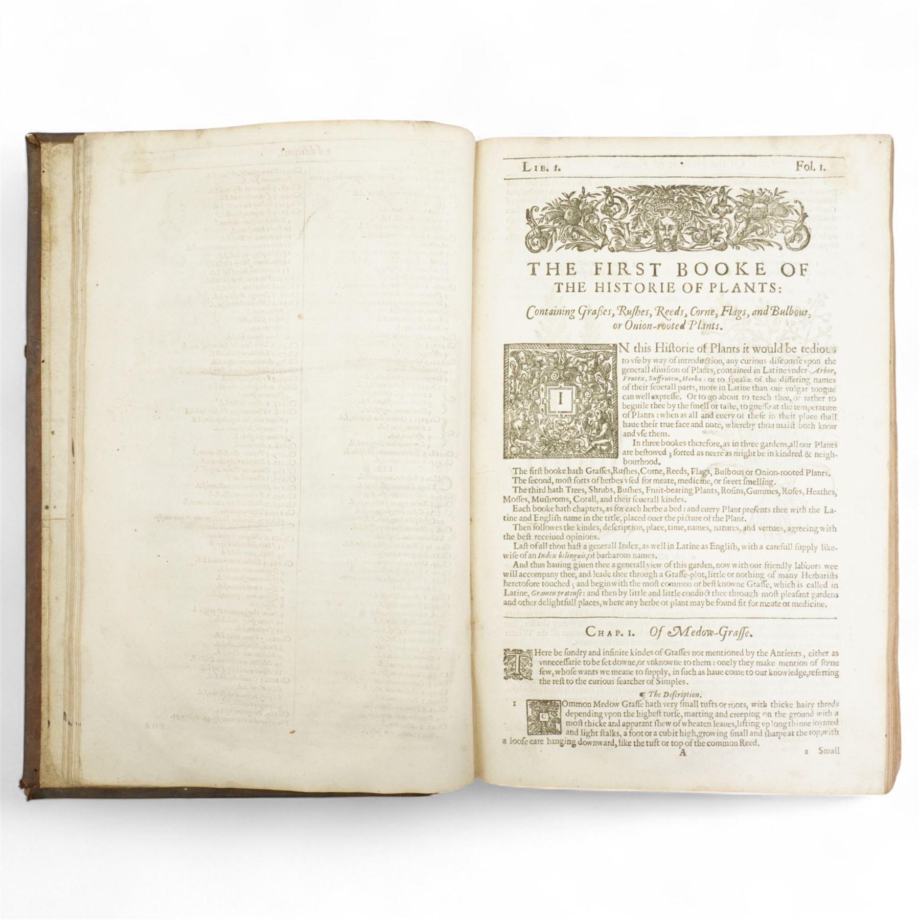 Gerard, John - 'The Herball or General Historie of Plants', enlarged and amended by Thomas Johnson, frontispiece missing, numerous woodcut illustrations, full calf, ribbed spine inscibed 'Gerards Botany', bookplate of F.J.Cornish-Bowden, Black Hall