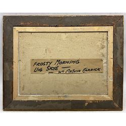 William Arthur Laurie Carrick (Scottish 1879-1964): 'Frosty Morning - Uig Skye', oil on canvas board signed, titled verso 24cm x 34cm