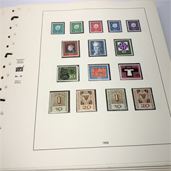 'Safe Album' printed pages 'Bundesrepublik Deutschland' West Germany, stamps from 1949 - 1972, mostly complete with a few gaps, mint and used
