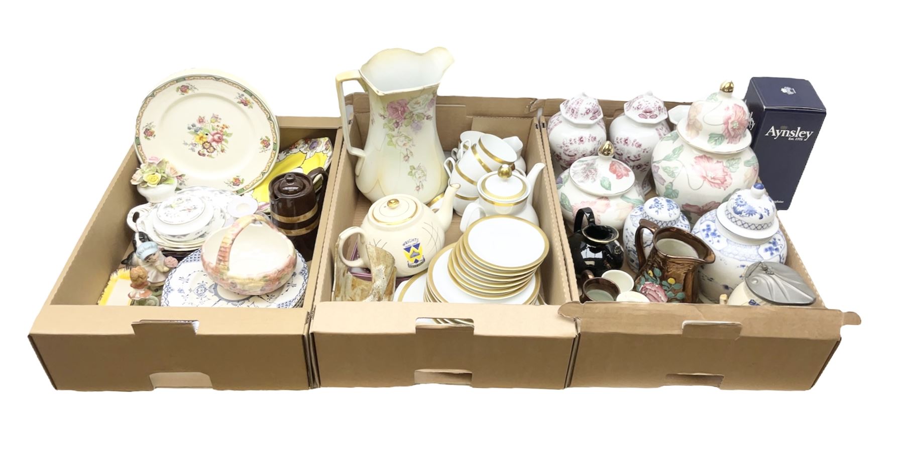 Quantity of Victorian and later ceramics to include Vohenstrauss Bavaria Johann Seltmann tea and dinner wares, pair of Lichte GDR lidded vases, Fapodel lidded vase etc