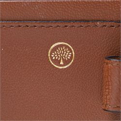 Mulberry - Postman’s Pocket Book, black small classic grain leather, with gold-tone Postman’s Lock fastening, six-ring binder and tan fitted interior with pen holder, with original Mulberry product tag
