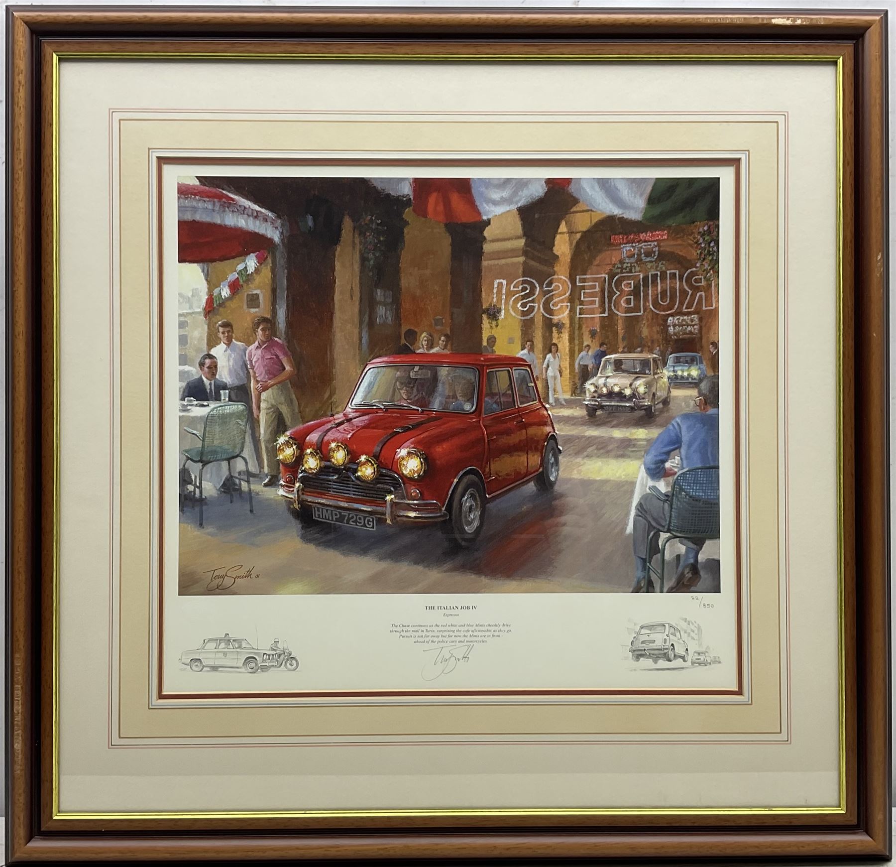 Tony Smith (British 20th century): The Italian Job, three limited edition prints signed and numbered in pencil 44cm x 53cm (3)