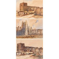 Alfred George Morgan (British 1848-1930): St Mary's Church and Whitby Abbey, set of three ...