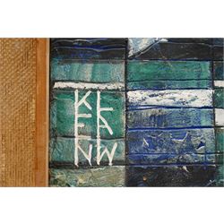 Ken Law (British 1919-1988): Harbour Town, mixed media on board signed with monogram 61cm x 72.5cm