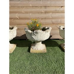 Set of three composite stone planters - THIS LOT IS TO BE COLLECTED BY APPOINTMENT FROM DUGGLEBY STORAGE, GREAT HILL, EASTFIELD, SCARBOROUGH, YO11 3TX