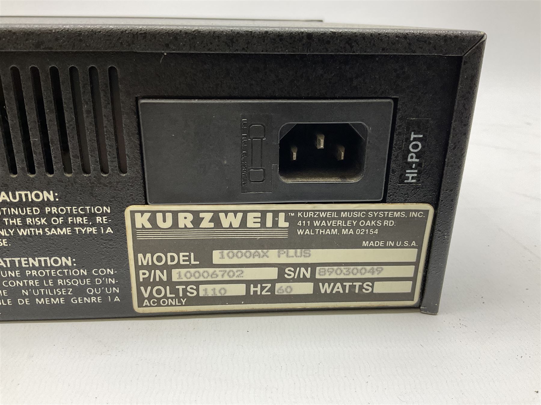 Kurzweil 1000AX Plus acoustic expander, serial no.89030049; and Behringer SNR2000 Denoiser, serial no.78362 02452 04 with Feedback Destroyer Pro Model DSP1100P; all with leads (3)