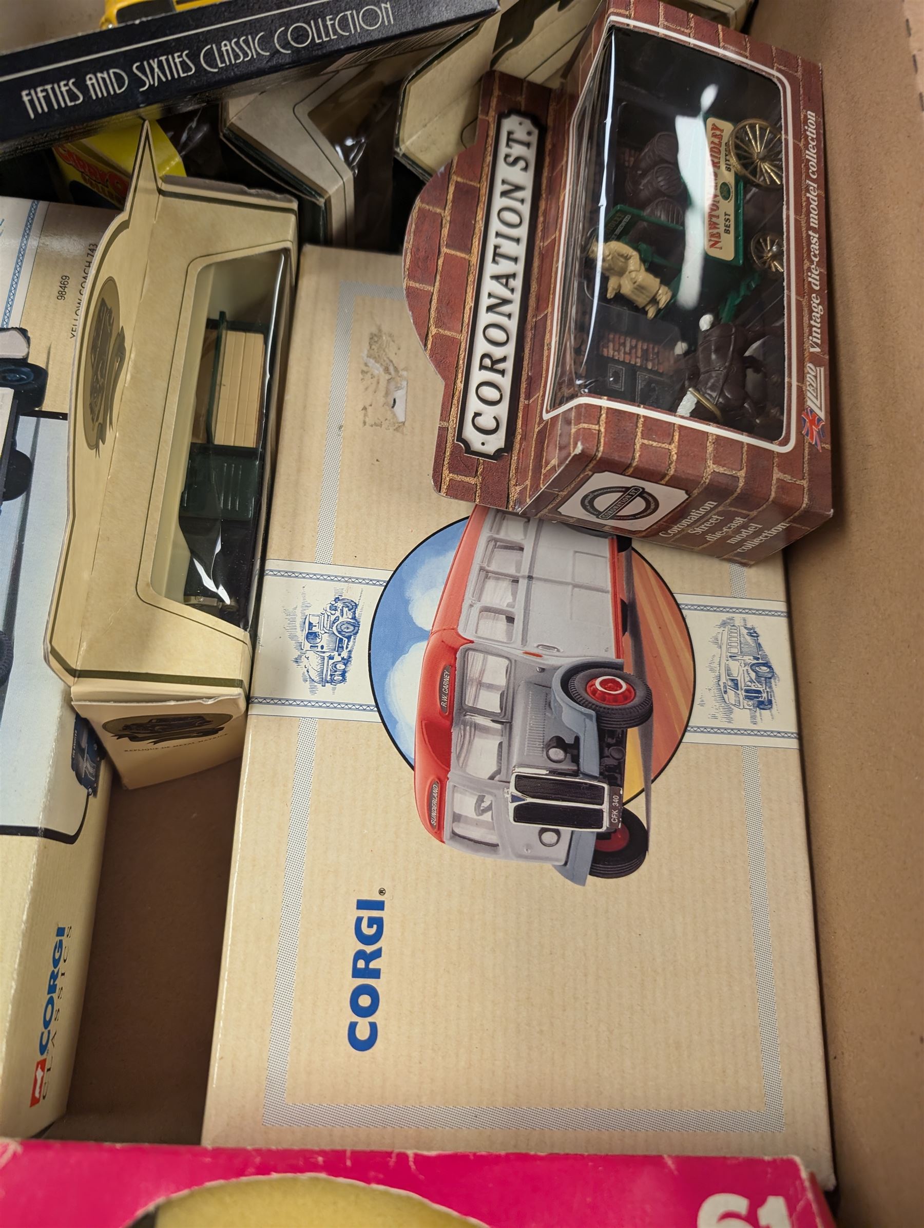 Collection of diecast model vehicles, including Corgi, Vanguards, Solido and LLedo examples