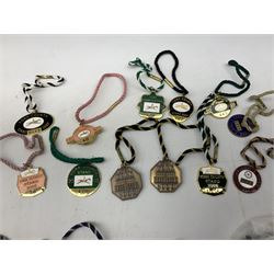 Thirty nine enamelled horse racing badges, to include badges from York, Ripon, Beverley Goodwood etc