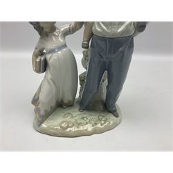 Two Lladro figures, comprising Only The Beginning, no 5547 and Back To School, no 5702, both with original boxes, largest example H25cm