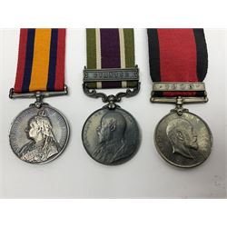 Seven copies of early medals - Waterloo, Crimea, Mediterranean, China 1900, Victoria Cross, Natal Rebellion and Tibet 1903-4; all with ribbons (7)