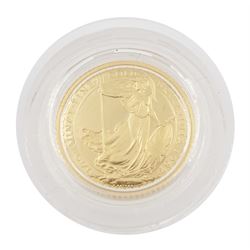 Queen Elizabeth II 1987 gold proof one tenth of an ounce Britannia coin, cased with certificate