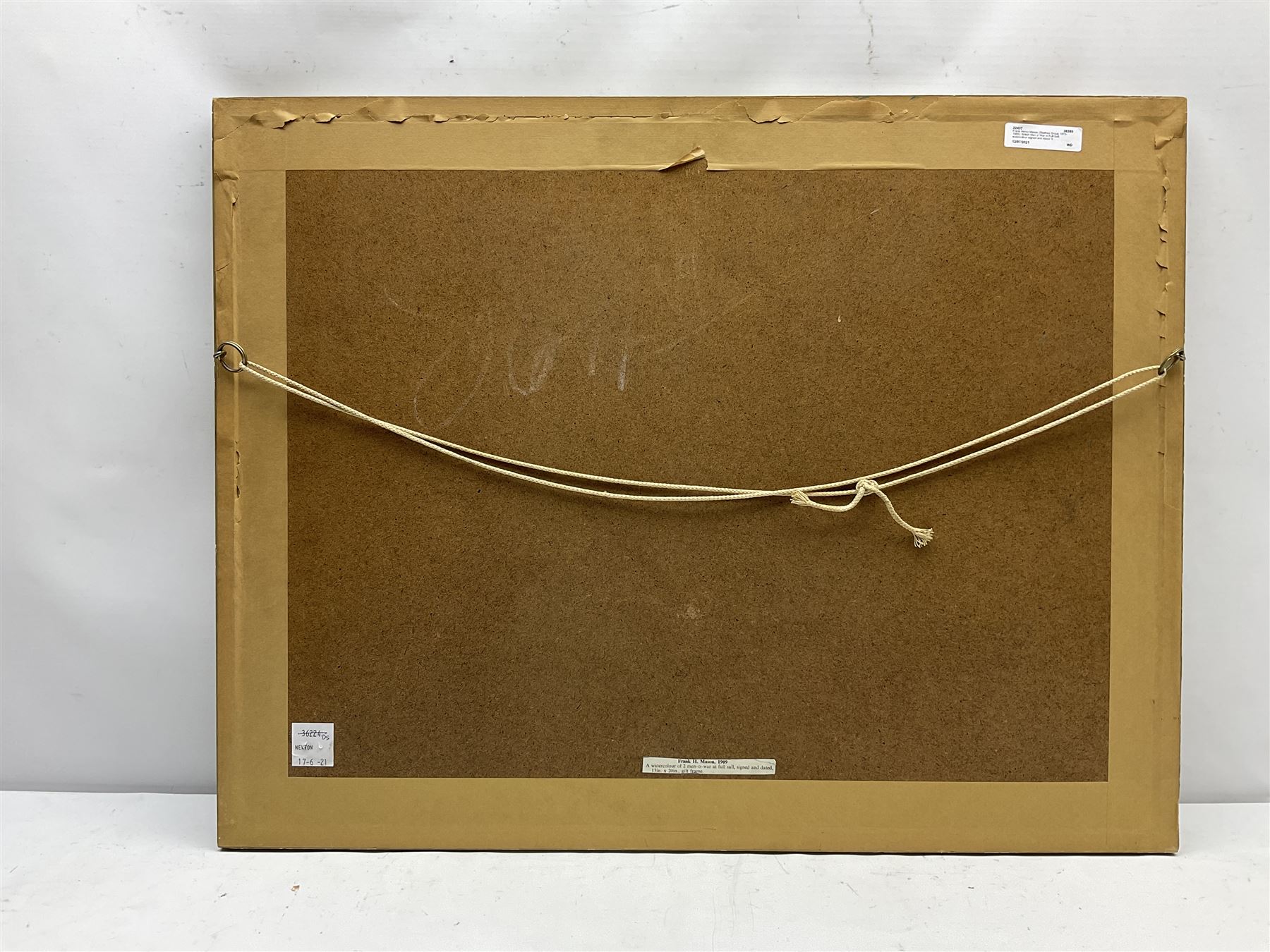 Frank Henry Mason (Staithes Group 1875-1965): British Men o' War in Full Sail, watercolour heightened in white signed and dated '09, 33cm x 39cm