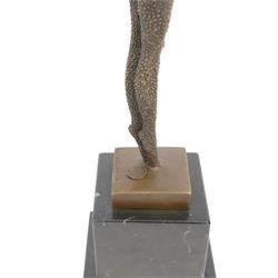 Art Deco style bronze, Starfish dancer, upon a black marble plinth, signed and with foundry mark, H47cm